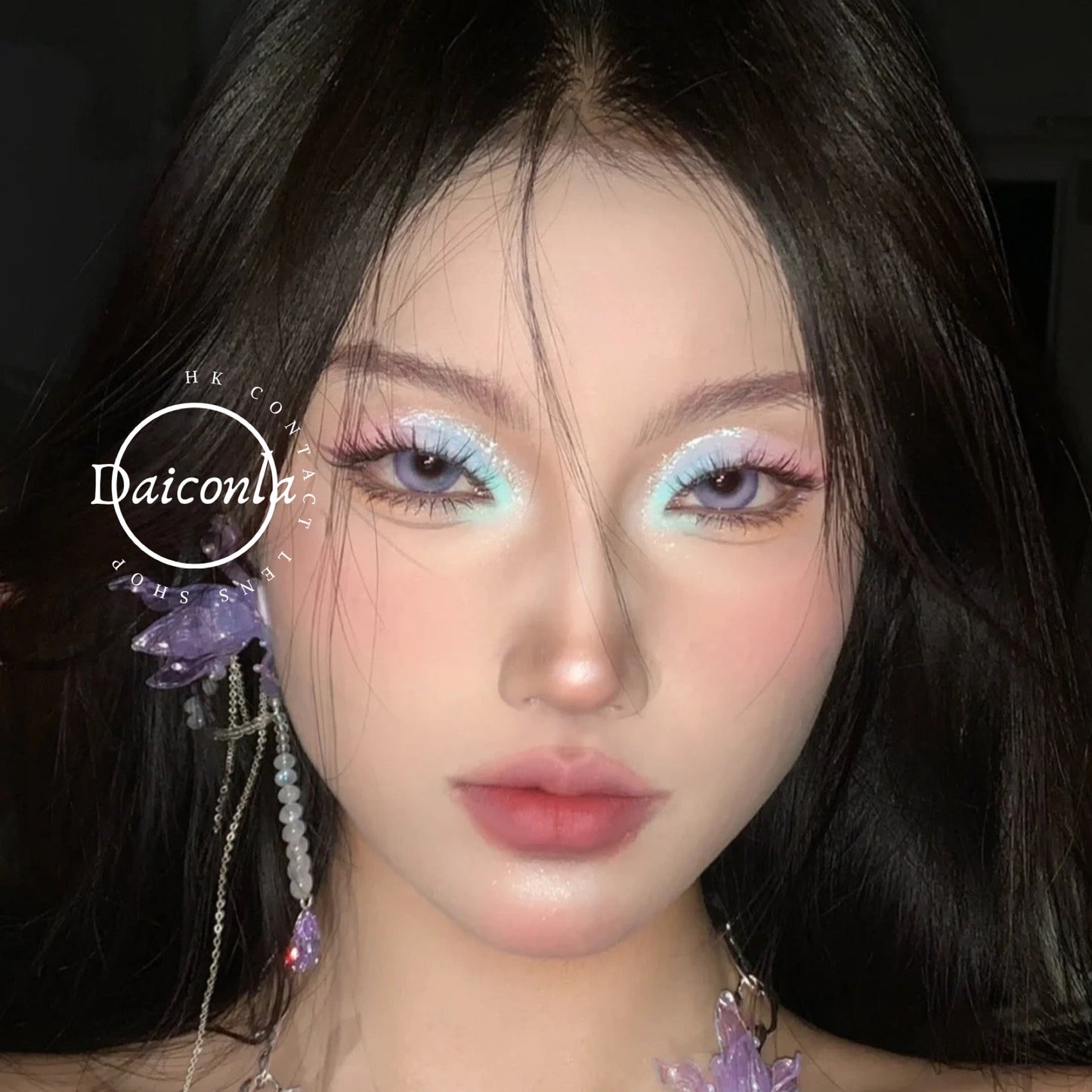現貨清貨優惠 韓國製造 DreamconCgirl  少女漫淚光紫 14.5mm 年拋 單片裝